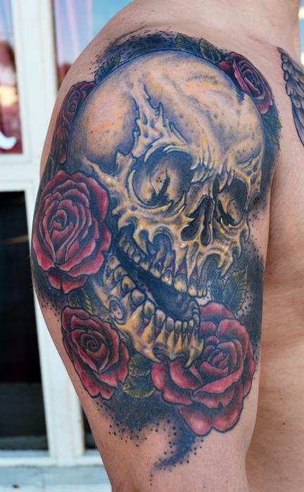 Jeff Johnson - Skull and Roses Tattoo